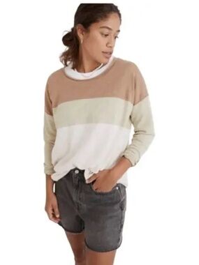 Madewell Palmdale Pullover Colorblock Sweater in Colorblock Stripes | Size M
